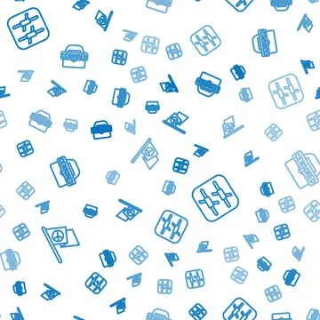 Set line Peace, Barbed wire and Censored stamp on seamless pattern. Vector Stock Illustration