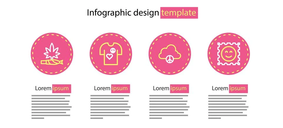 Set line Peace cloud, LSD acid mark, t-shirt print stamp and Marijuana joint 스톡 일러스트