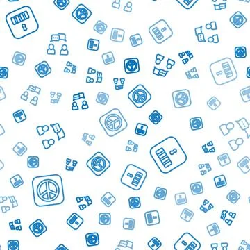 Set line Peace, Prison cell door and Speech bubble chat on seamless pattern Stock Illustration