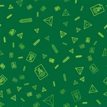 Set line Pencil, Function mathematical symbol and Geometric figure Tetrahed.. Stock Illustration