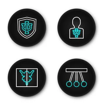 Set line Pendulum, Rorschach test, Psychology, Psi and  icon. Vector 스톡 일러스트