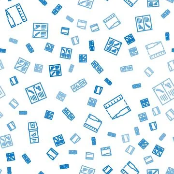 Set line Pepper spray, Bullet and Weapon catalog on seamless pattern. Vector Illustrazione stock