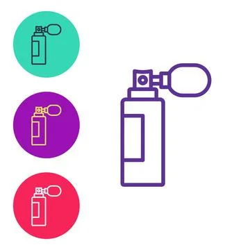 Set line Perfume icon isolated on white background. Set icons colorful. Vector Stockillustratie