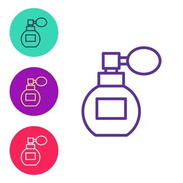 Set line Perfume icon isolated on white background. Set icons colorful. Vecto Stockillustratie