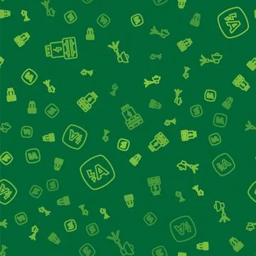 Set line Photo camera flash, Auto and Softbox light on seamless pattern. Vector 스톡 일러스트