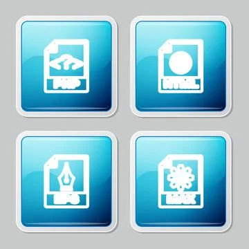 Set line PHP file document, HTML, EPS and MAX icon. Vector Stock Illustration