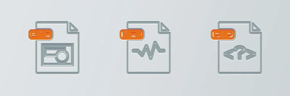 Set line PHP file document, BMP and MP3 icon. Vector Stock Illustration