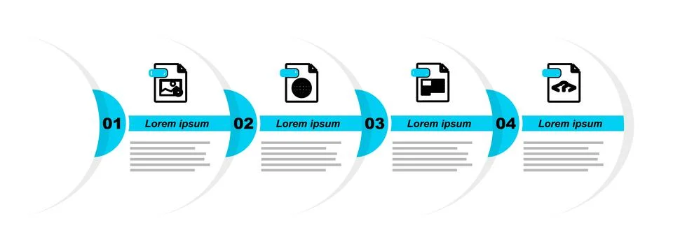 Set line PHP file document, PDF, HTML and GIF icon. Vector Stock Illustration