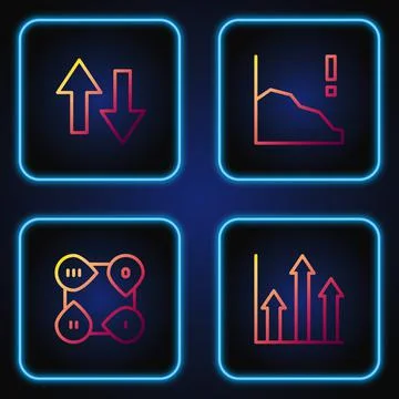 Set line Pie chart infographic, Infographic element, Arrow and Financial growth Stock Illustration