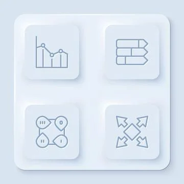 Set line Pie chart infographic, , Infographic element and Many ways directi.. Stock Illustration