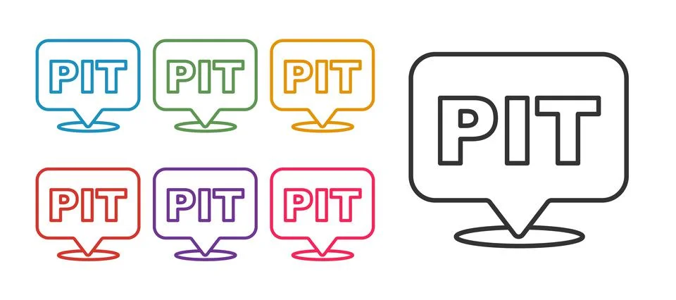 Set line Pit stop icon isolated on white background. Set icons colorful. Vector Stock Illustration