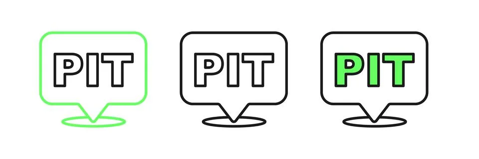 Set line Pit stop icon isolated on white background.  Vector Stock Illustration