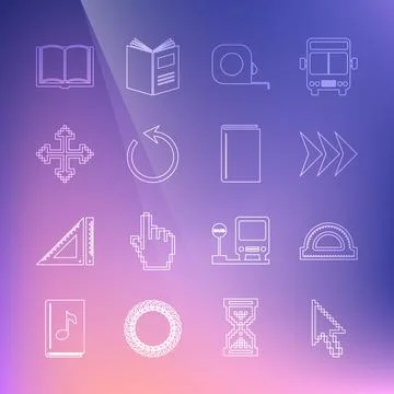 Set line Pixel arrow cursor, Protractor grid, Arrow, Roulette construction 스톡 일러스트