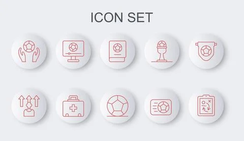 Set line Planning strategy concept, Football or soccer player, learning book 스톡 일러스트