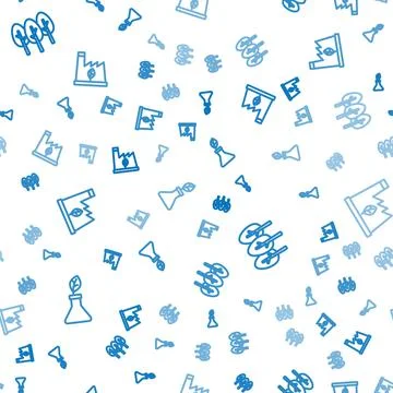 Set line Plant breeding, Tree and recycling garbage on seamless pattern. Vector イラスト素材