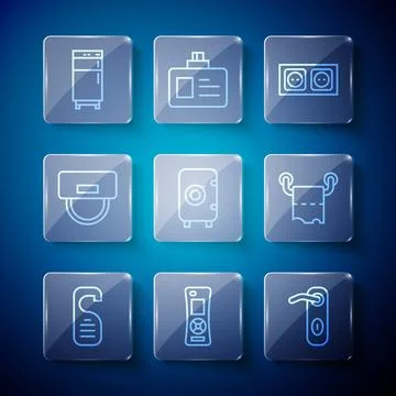 Set line Please do not disturb, Remote control, Door handle, Electrical outlet Illustration