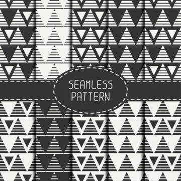Set of line polygon abstract hipster seamless pattern with triangle. Geometric Stock Illustration