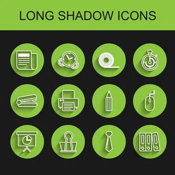 Set line Presentation financial board with graph, chart, diagram, infographic Illustrazione stock