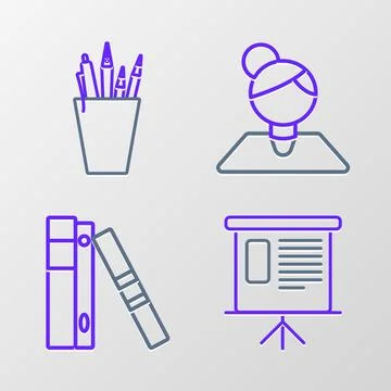 Set line Presentation financial board with graph, schedule, chart, diagram,.. Stock-Illustration
