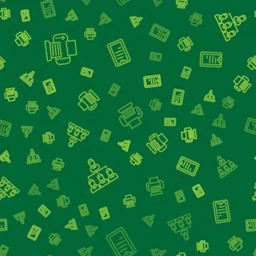 Set line Printer, Hierarchy organogram chart and Clipboard with checklist on 스톡 일러스트