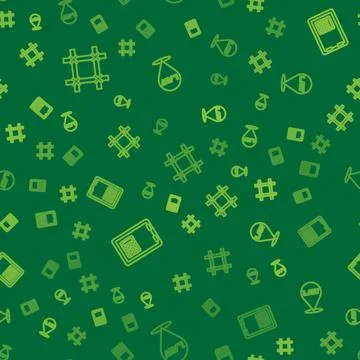 Set line Prison window, Safe and Location law on seamless pattern. Vector Stock Illustration