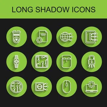 Set line Processor, Remote control, Video graphic card, Computer mouse, Laptop イラスト素材