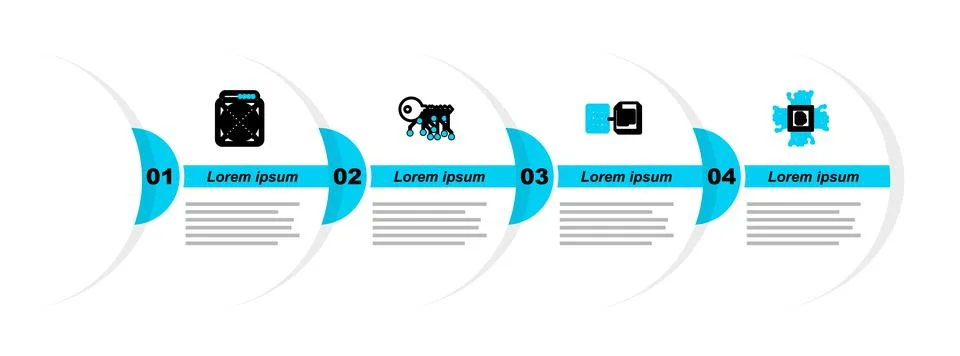 Set line Processor, Smart contract, Cryptocurrency exchange and ASIC Miner icon 스톡 일러스트