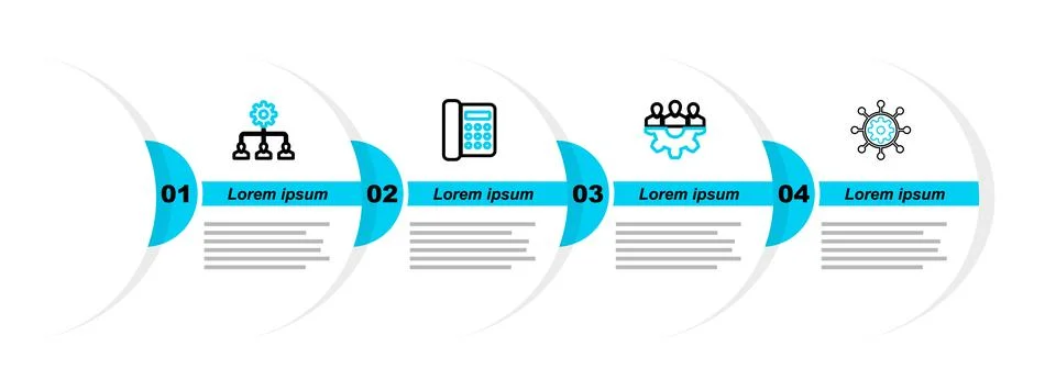 Set line Project management, team base, Telephone and Lead icon. Vector Stock Illustration