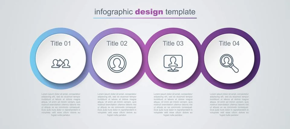 Set line Project team base, Create account screen, Location with person and Illustrazione stock