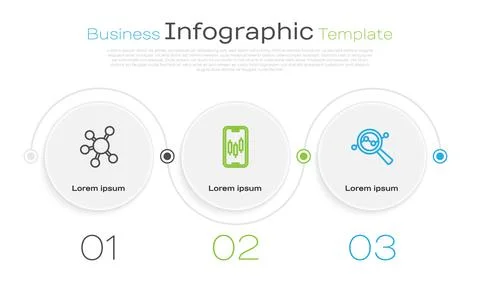 Set line Project team base, Mobile stock trading and Search data analysis Illustrazione stock