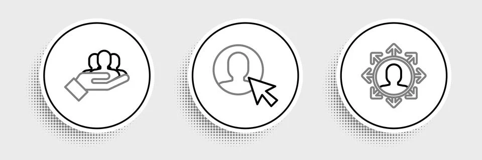 Set line Project team base, and User of man in business suit icon. Vector Illustrazione stock