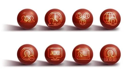 Set line Project team base Create account screen Globe and people Resume Spee Stock Illustration