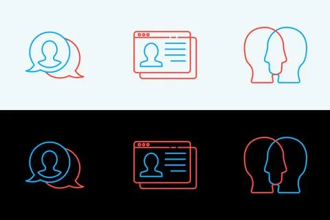 Set line Project team base, Speech bubble chat and Resume icon. Vector Stock Illustration