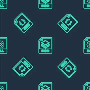 Set line PSD file document, CSS and DLL on seamless pattern. Vector Illustrazione stock