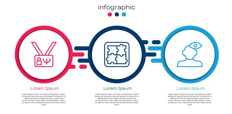 Set line Psychology, Solution problem in psychology and . Business infograp.. Stock Illustration