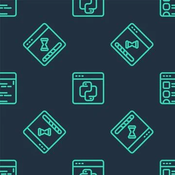 Set line Python programming language, Loading data window and Browser files on Illustration