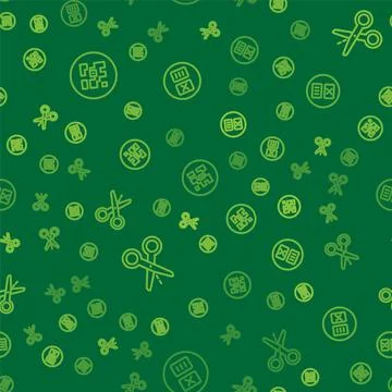 Set line QR code, Scissors with cut line and Temperature wash on seamless 스톡 일러스트