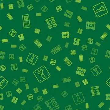 Set line QR code ticket train, Repair of railway and Broken rails on on seamless 스톡 일러스트