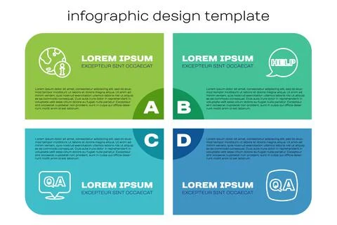 Set line Question and Answer, Information, and Speech bubble with text Help 库存插图