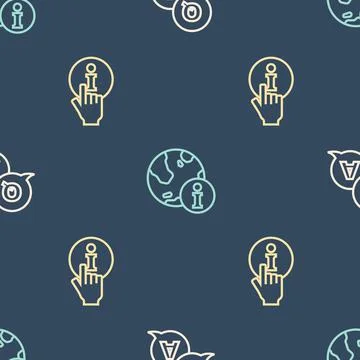 Set line Question and Answer, Information and on seamless pattern. Vector イラスト素材