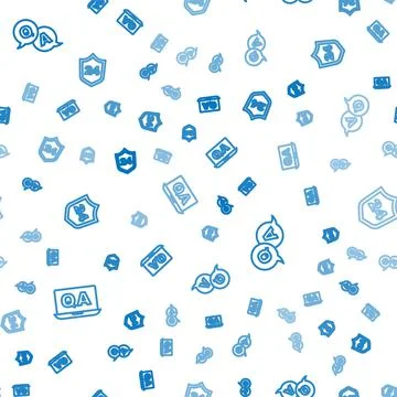 Set line Question and Answer, and Telephone 24 hours support on seamless pattern Stockillustratie