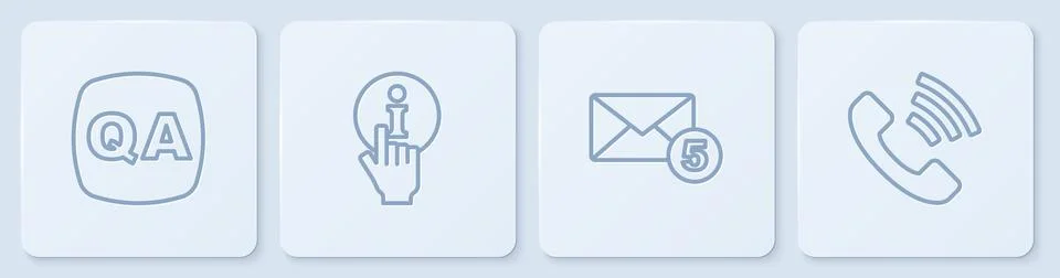 Set line Question and Answer, New, email incoming message, Information and Stock Illustration