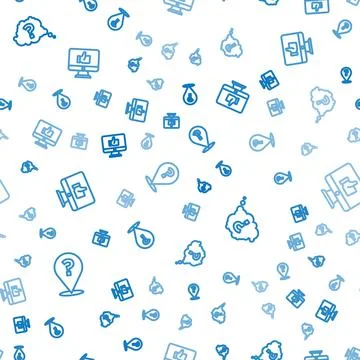 Set line Question mark, and Hand like on seamless pattern. Vector Stock Illustration
