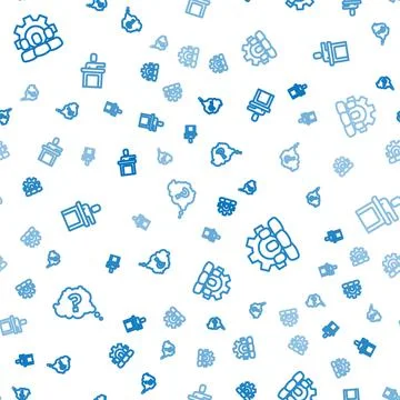 Set line Question mark, Project team base and Speaker on seamless pattern Stock Illustration