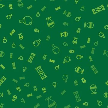 Set line Racket and ball, Sports nutrition and Location gym on seamless pattern Stock Illustration