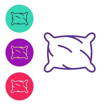 Set line Rectangular pillow icon isolated on white background. Cushion sign Illustrazione stock