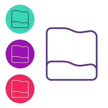 Set line Rectangular pillow icon isolated on white background. Cushion sign Stock Illustration