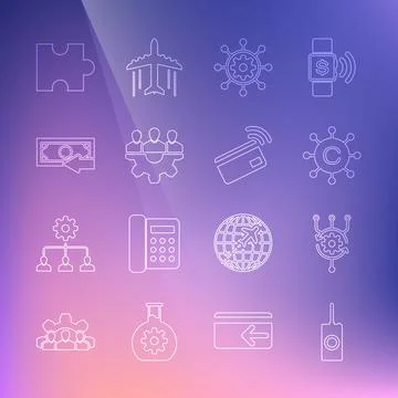 Set line Remote control, Algorithm, Copywriting network, Project management 스톡 일러스트