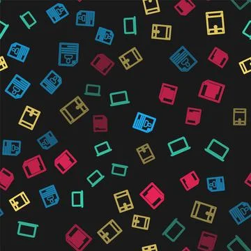Set line Resume, Laptop, Envelope and Document on seamless pattern. Vector 库存插图