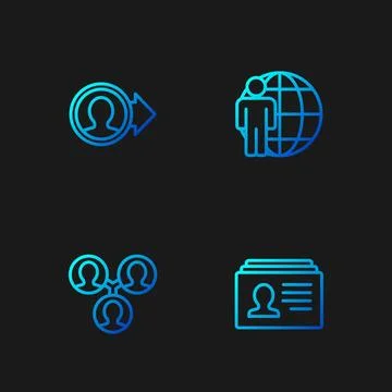 Set line Resume, Project team base, Create account screen and Head hunting... Stock Illustration